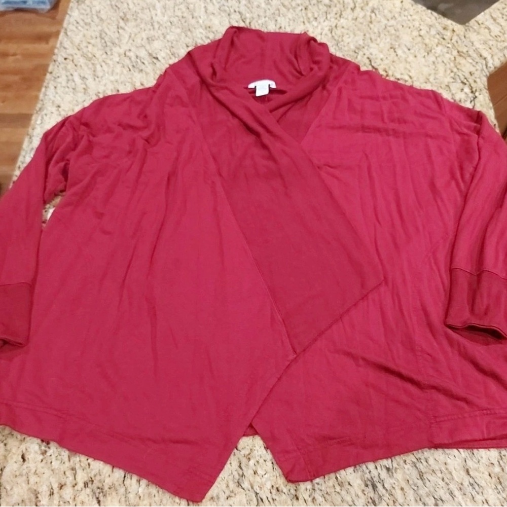 Athleta Pranayama cardigan Burgandy Drape Sweater